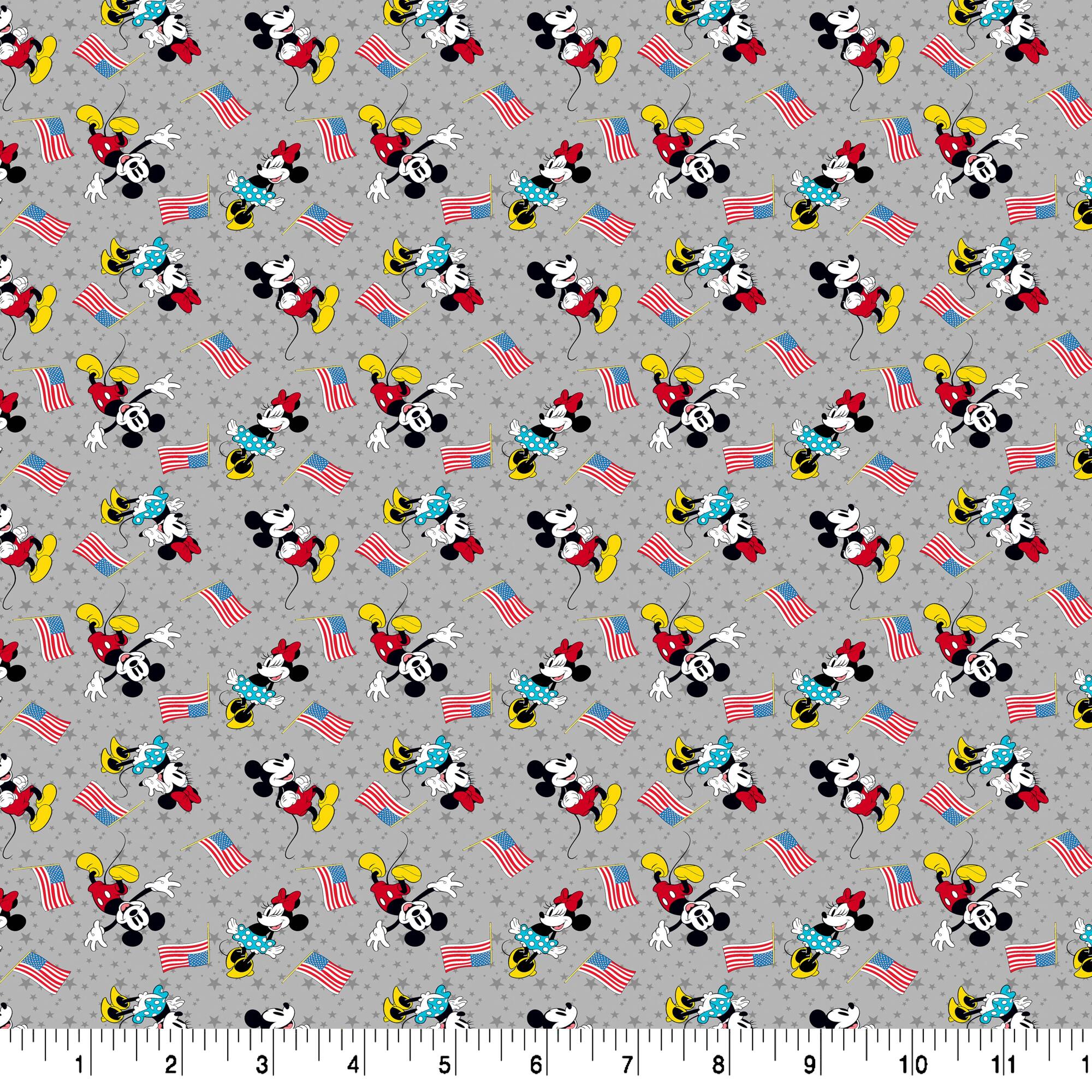 Disney® Mickey & Minnie Patriotic Flag Cotton Fabric
